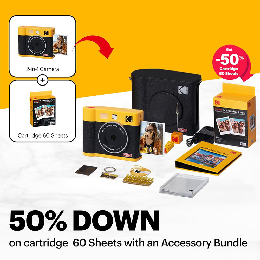 KODAK Mini Shot 4 ERA 4PASS 2-in-1 Instant Camera and Photo Printer