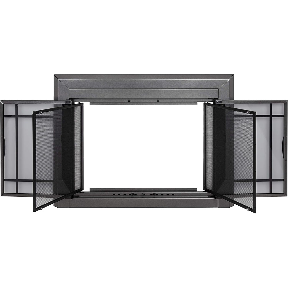 Pleasant Hearth Edinburgh Glass Firescreen Gunmetal - Large