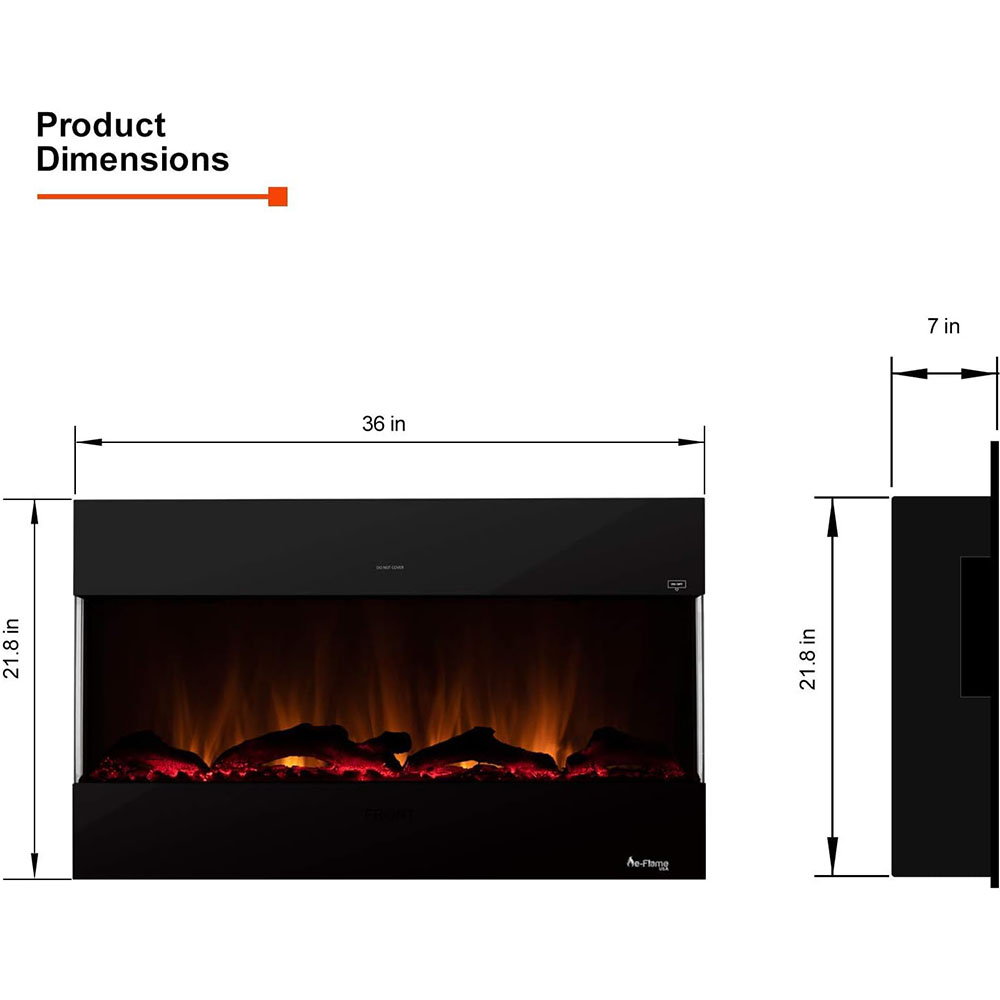 Hampshire Wall Mounted LED Electric Fireplace
