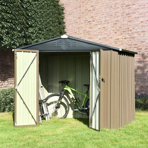 Catrimown 8′ x 6′ Outdoor Storage Sheds, Metal Utility Storage House for Backyard Patio Furniture Garden Lawn Tool, with Lockable Door