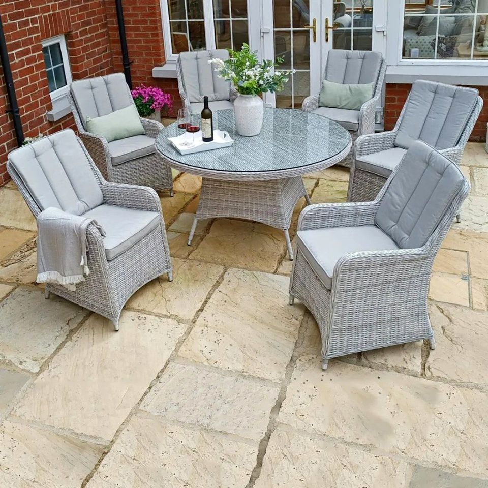 Kettler Charlbury Signature 6 Seater Round Rattan Garden Furniture Set