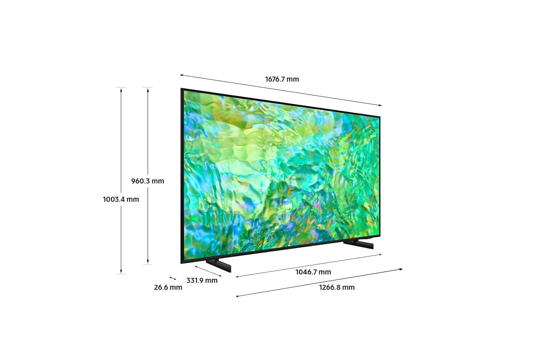 Samsung UE75CU8000 (2023) LED HDR 4K Ultra HD Smart TV, 75 inch with TVPlus, Black