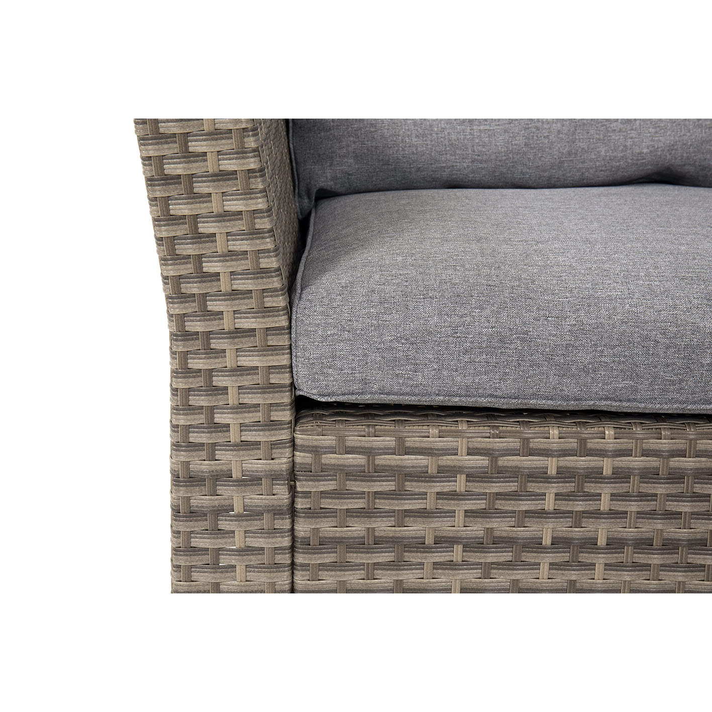 Backyard Furniture Chesterton Luxury 5 Seater Deepseating Rattan Garden Lounge Set with Cushions, Grey, 230 x 146 x 67 cm *UPDATED fabric*