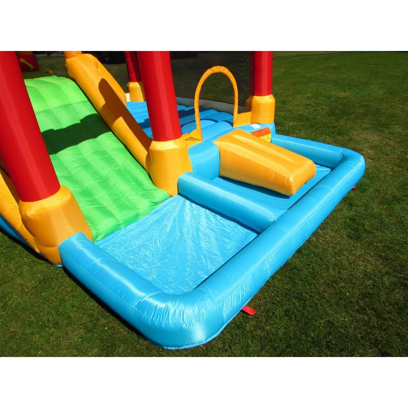 The BeBop Fortress needs no introduction. Attach the water tubing supplied and turn this bouncy castle and slide into a wild water park in a matter of minutes. The lifting drawbridge is a great addition to this all year round favourite.    - Bouncy c