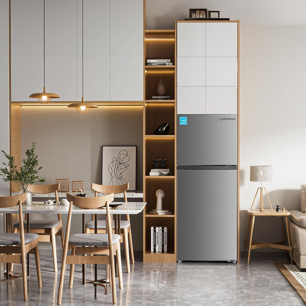 Upstreman Stainless Steel Double Door Refrigerator