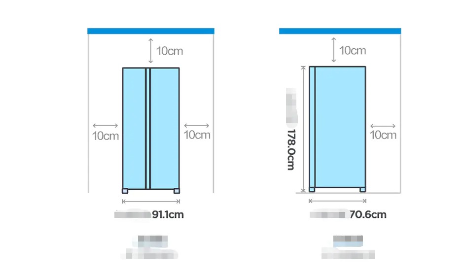 【Appliances】【BS】36 Side-by-Side Refrigerator and Freezer, 25 Cubic Feet Total, White