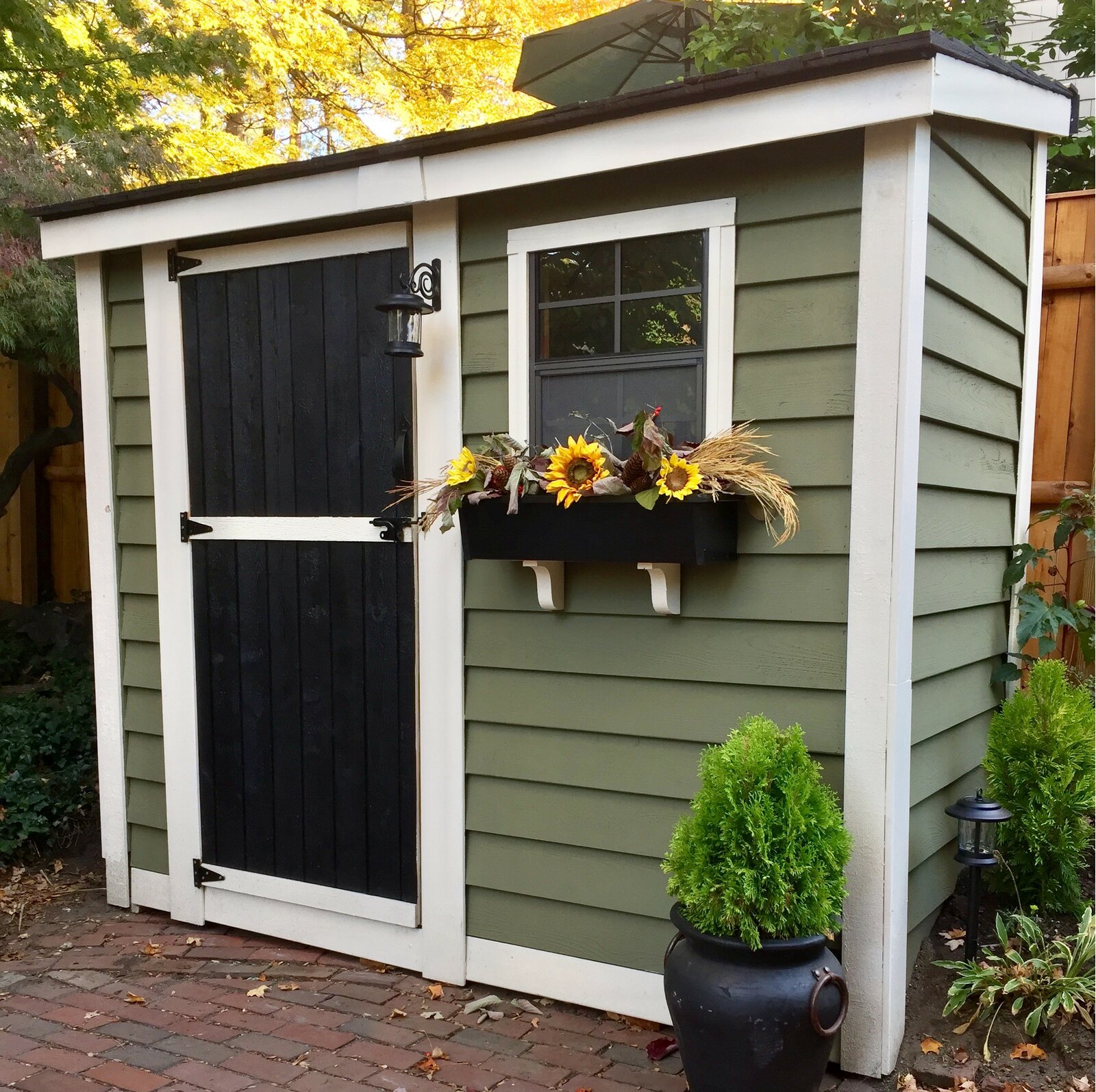 【Storage Shed】8x4 ft Single Door Cedar Wood Storage Shed