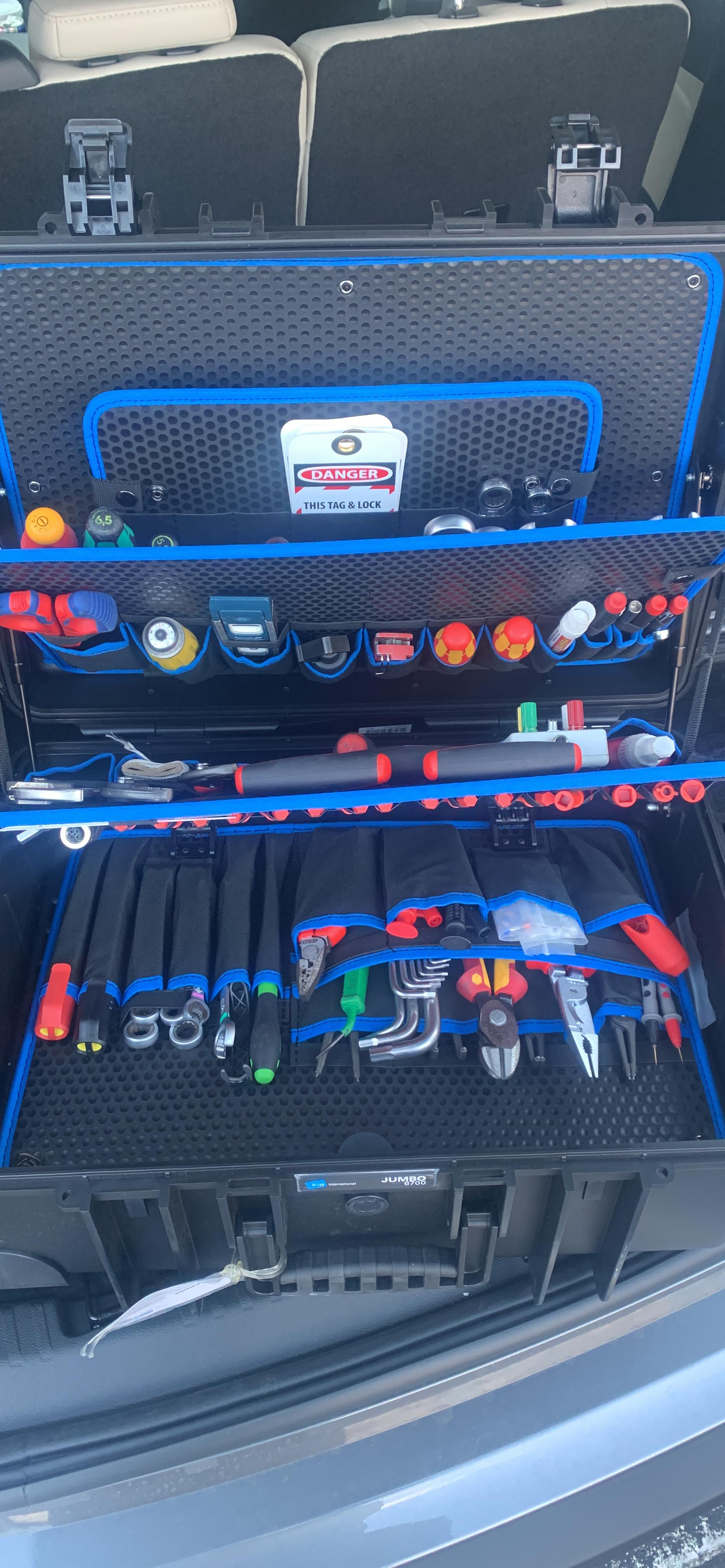 B&W International Jumbo 6700 Outdoor Tool Case with Pocket Tool Boards, Black